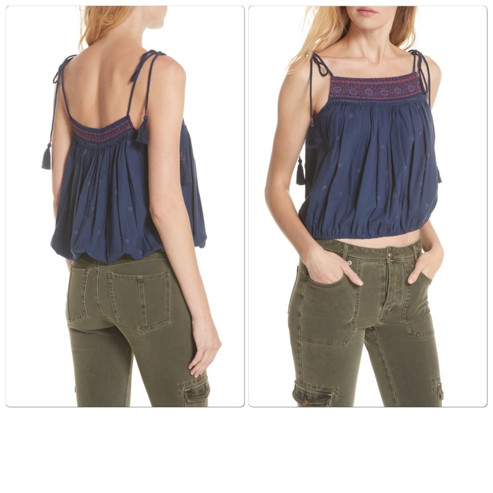 Free People Embroidered Top